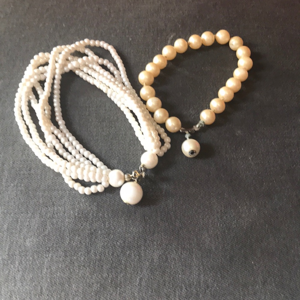 Vintage faux pearl bracelets